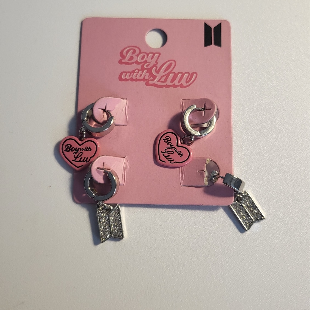 BTS Boy with Luv Earrings set from Hot Topic